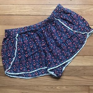 Floral Mossimo Shorts, wide leg lace trim